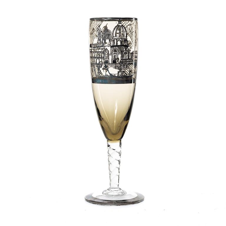 A set of six Italian champagne flutes.