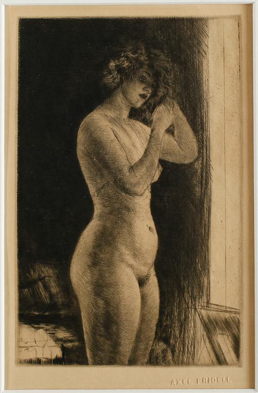 AXEL FRIDELL, etsning, stämpelsignerad.