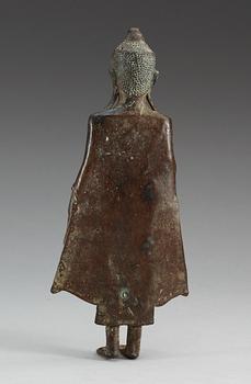 A bronze figure of Buddha, Thailand, 18th Century.