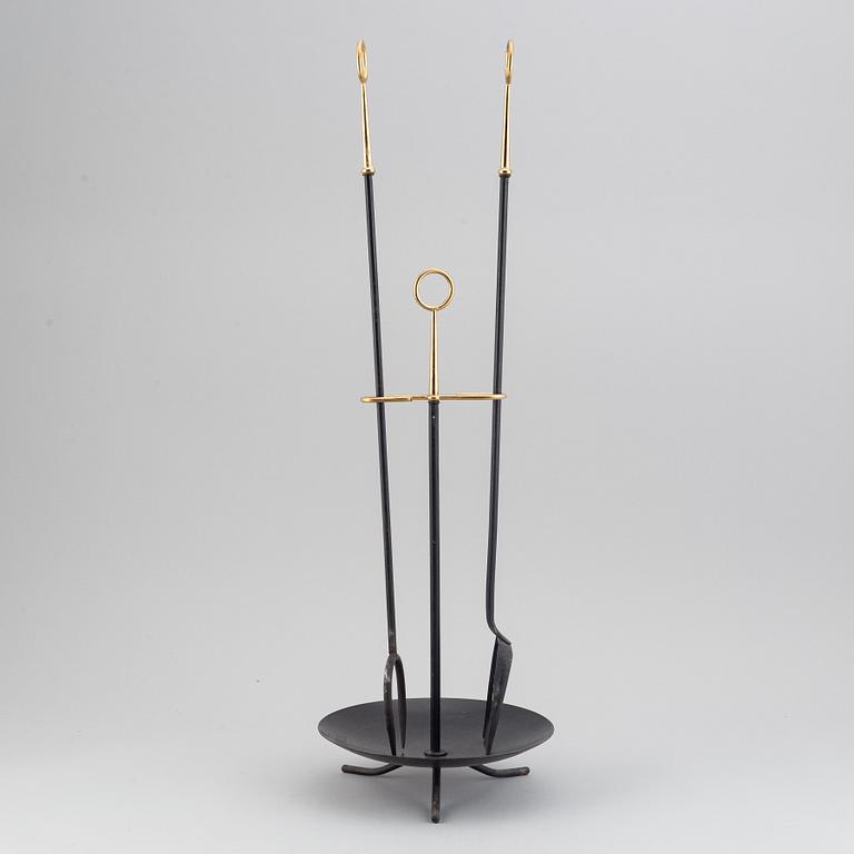 Gunnar Ander, a fireplace stand of three parts, Ystad Metall.