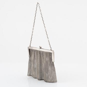 Evening bag, silver, early 20th century.