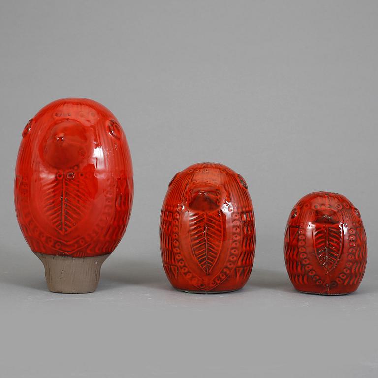 FIGURINER, 3 st, lergods, Mari Simmulson, Upsala-Ekeby, 1960/70-tal.
