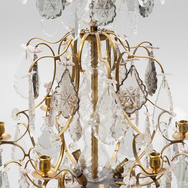 A six-branch Louis XV-style chandelier, 20th century.