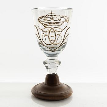 A group of four part Swedish glasses, 18th century.