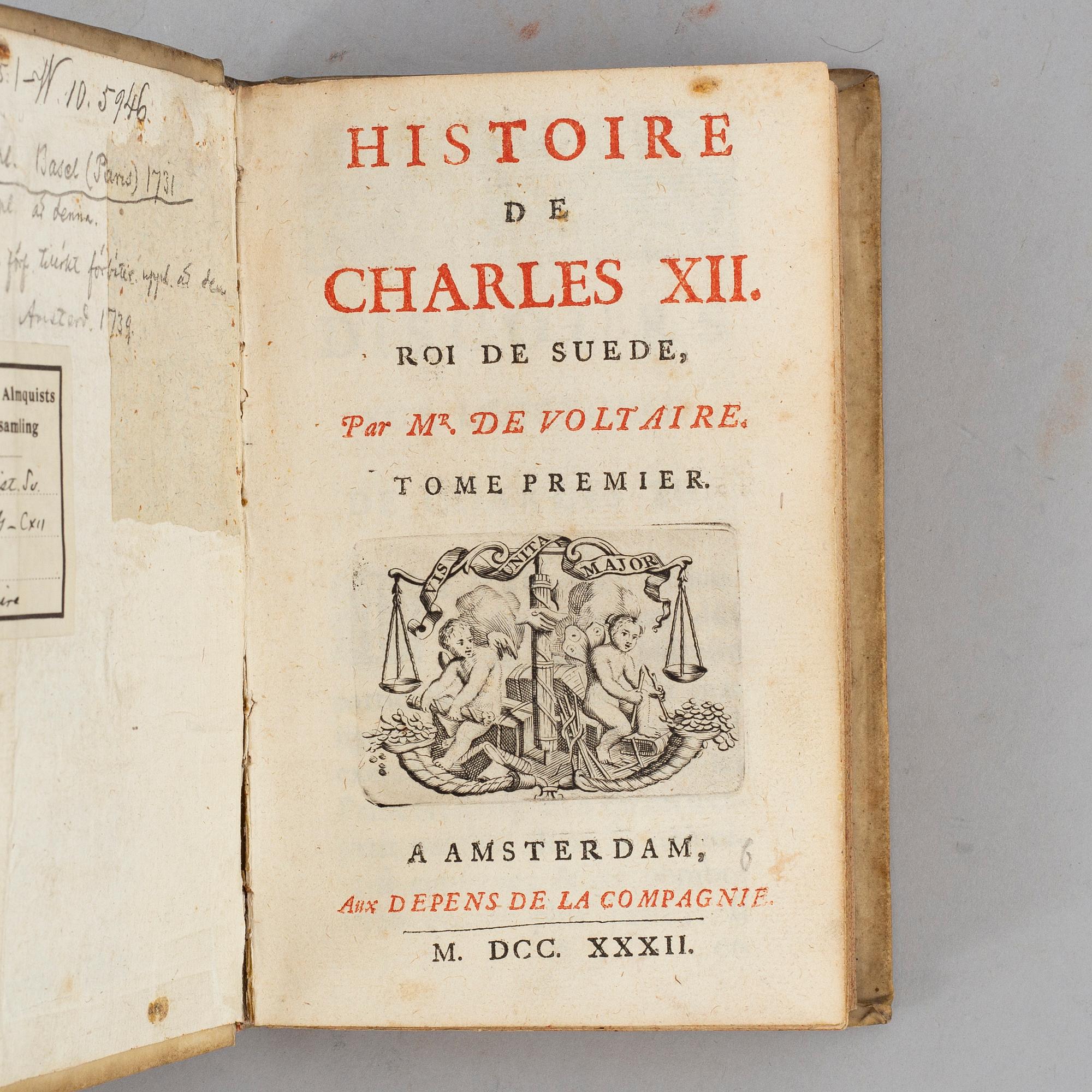 Karl XII:s historia, 1732 (2 vol).