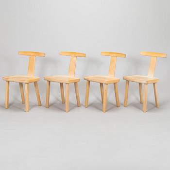 Olavi Hänninen, four 1950s 'T-chairs' (Juha), for Huonekalu Mikko Nupponen Oy.