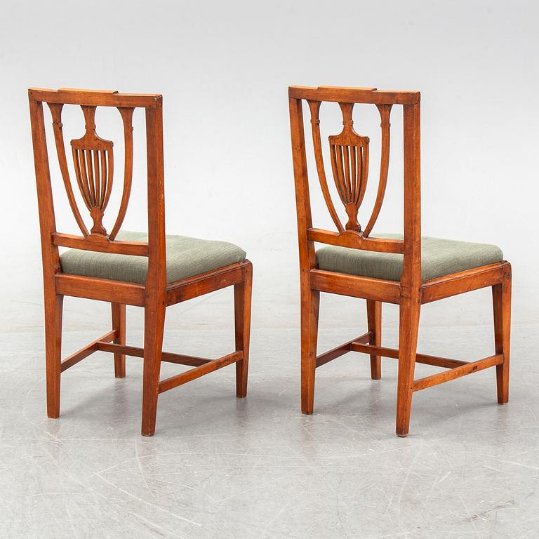 A pair of late Gustavian chairs by Johan Melchior Lundberg, ca 1800.