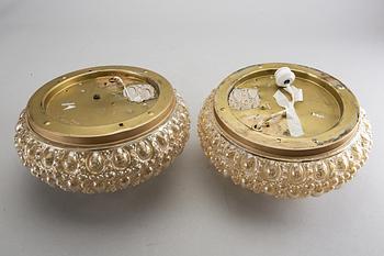 Taklampor/vägglampor, ett par, Glashütte Limburg, Tyskland, 1900-talets andra hälft.