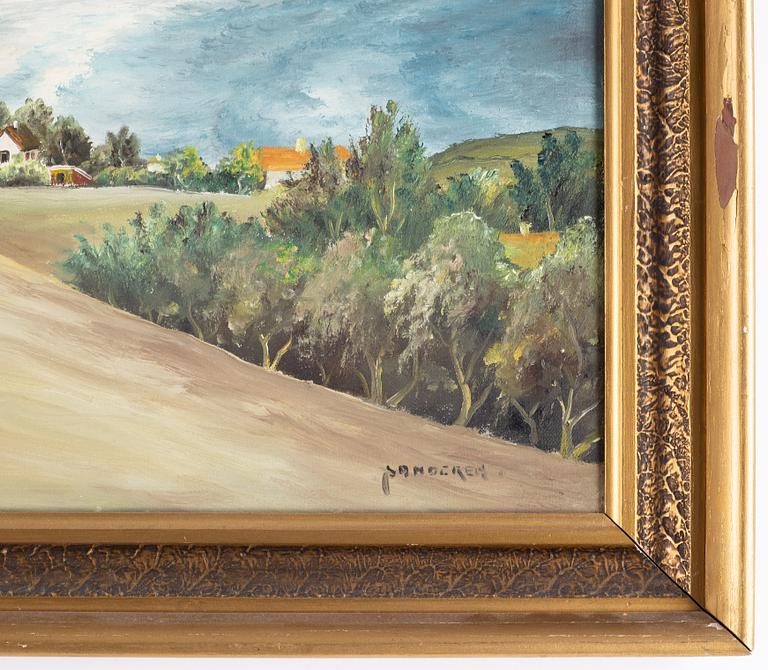 Sten Sture Sandgren, signerad. Duk 46 x 100 cm.