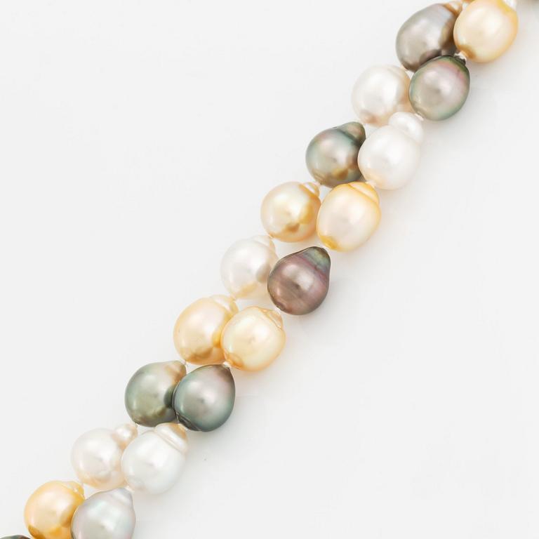 A cultured South Sea pearl necklace.