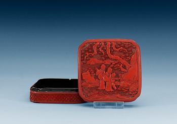 A red lacquer box, Qing dynasty (1644-1912).