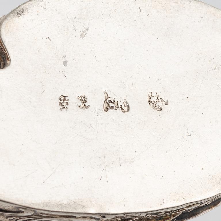 Three silver boxes, Sweden, Holland and Hanau, late 18th century-late 19th century.