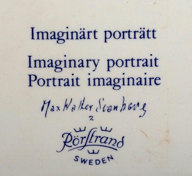 MAX WALTER SVANBERG, väggplaketter, 2 st, porslin, Rörstrand.