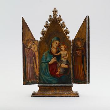 TRIPTYK, trä, Italien, 1900-tal.
