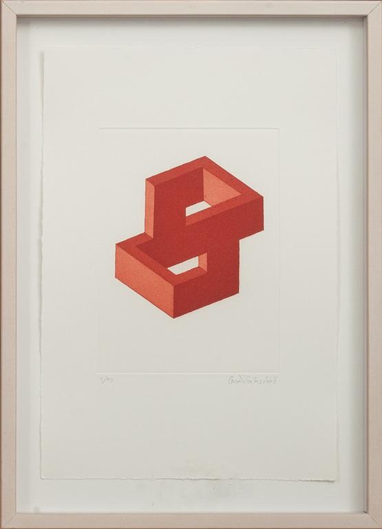 OSCAR REUTERSVÄRD, färglitografi, signerad och numrerad 3/90.