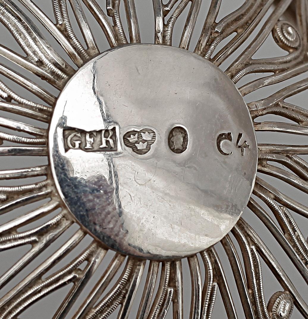 NYSTHÅLLARE, silver, Gustav Fredrik Richter, Stockholm, 1833. Vikt 77 g.