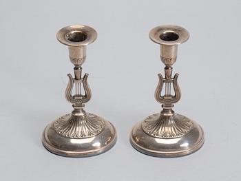 LJUSSTAKAR, ett par, silver, 1900-talets mitt.