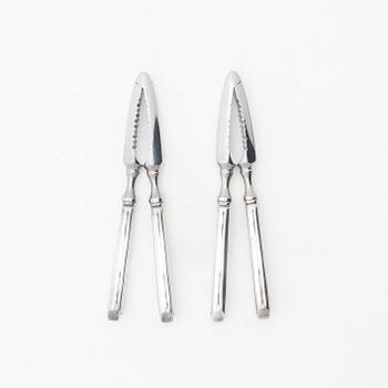 Harald Nielsen, Nötknäppare, 2 st, silver, "Gammeldansk/Dobbelriflet/Old Danish", Georg Jensen, Danmark.