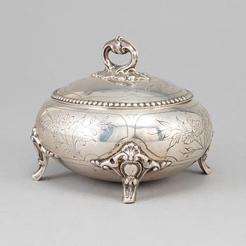 A Russian 19th century parcel-gilt silver sugar-casket.