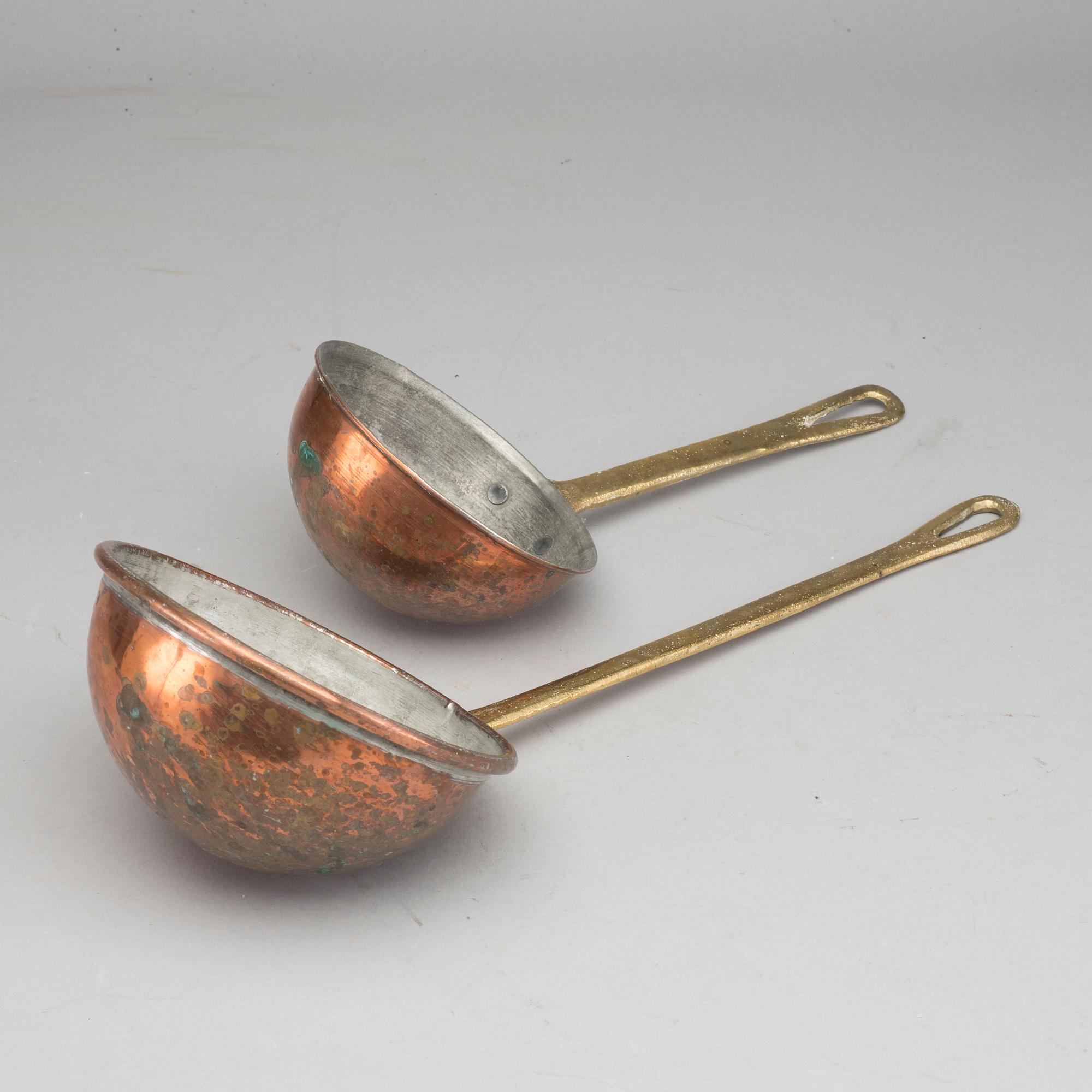 SKOPOR/SLEVAR, 2 st,  koppar,  1800-TAL.