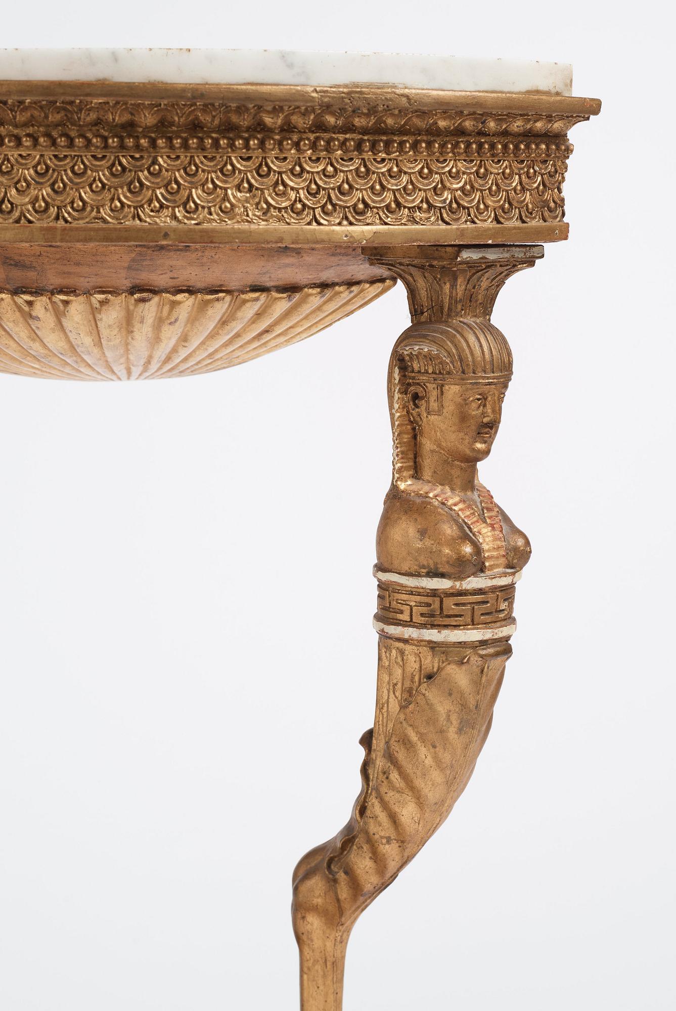 A late Gustavian console table, Stockholm, around 1800.