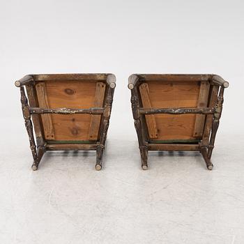 Stolar, ett par, Stockholmsarbeten, av Johan Hammarström, (mästare i Stockholm 1794-1812).sent 1700-tal, Gustavianska.