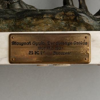GYULA MAUGSCH, efter, skulptur. Brons. Signerad.