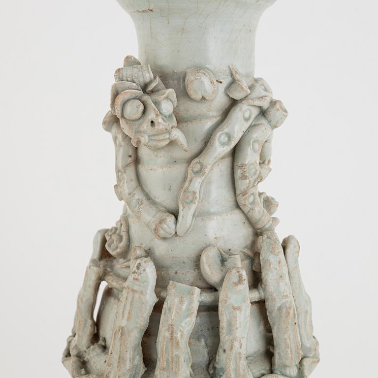 A Qingbai molded vase, Song/Yuan.