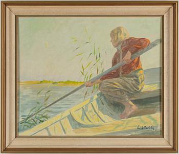 GUSTAF CARLSTRÖM, olja på pannå, signerad.