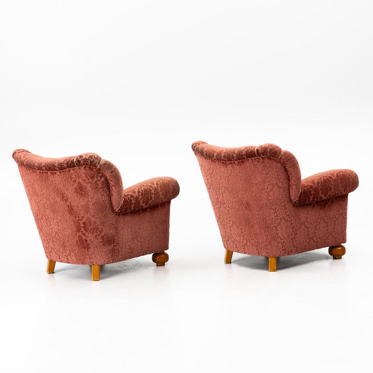 Armchairs, a pair, Swedish Modern, first half of the 20th century.