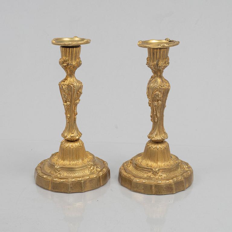 A pair of French Louis XV-style candlesticks by Henri Picard, Paris, Napoleon III, mid 19th Century.