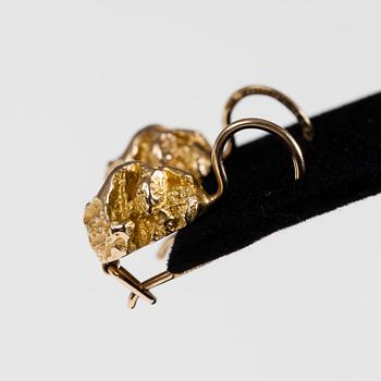 ÖRHÄNGEN, 14K guld, "Nugget", Björn Weckström Lapponia 1969. Vikt 3,6 g.