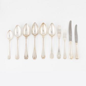 31 pieces of silver cutlery, mostly CG Hallberg, Stockholm, 1848-1944.