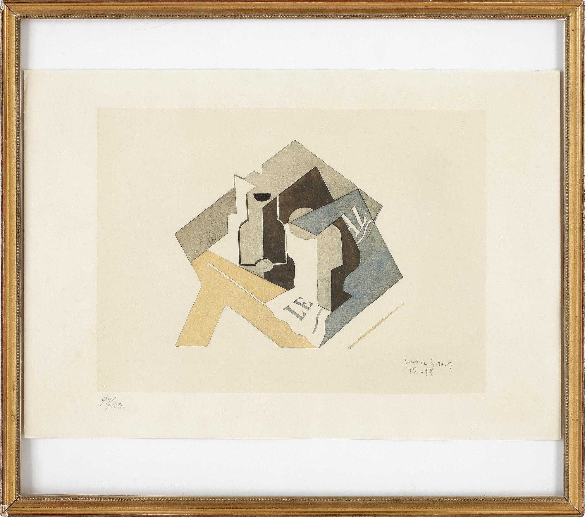 JUAN GRIS, färglitografi, signerad i trycket, numrerad 93/150.