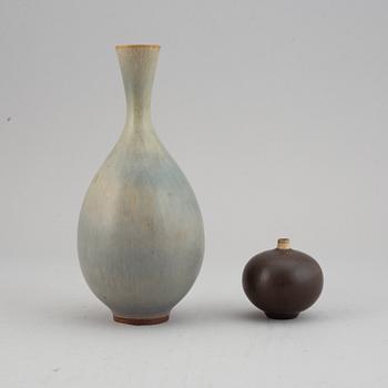 Berndt Friberg, two stoneware vases, Gustavsberg Studio.