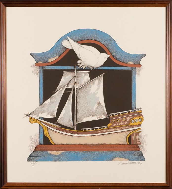 RAIMO KANERVA, serigraphs, set of 4, signed, dated -79 and numbered.