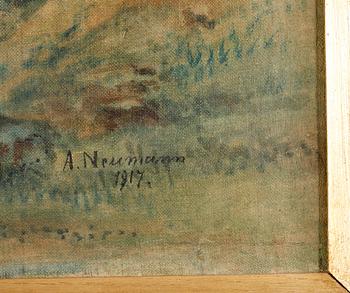 OKÄND KONSTNÄR, olja på duk, sign Ad Neumann o dat 1917.