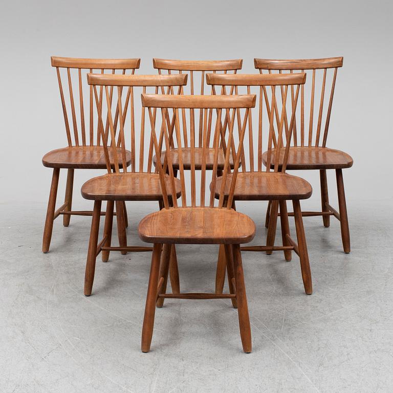 Six chairs by Carl Malmsten, limited edition, for Stolab, 2012.