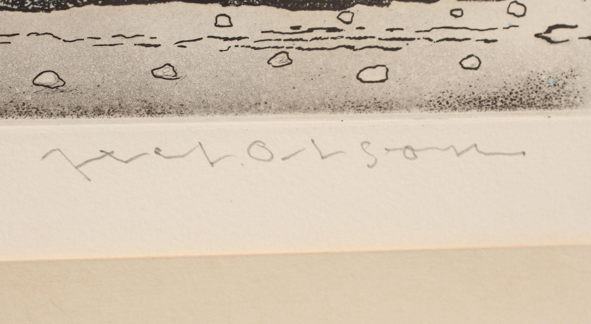 AXEL OLSON, färgetsning. Sign, H.C.