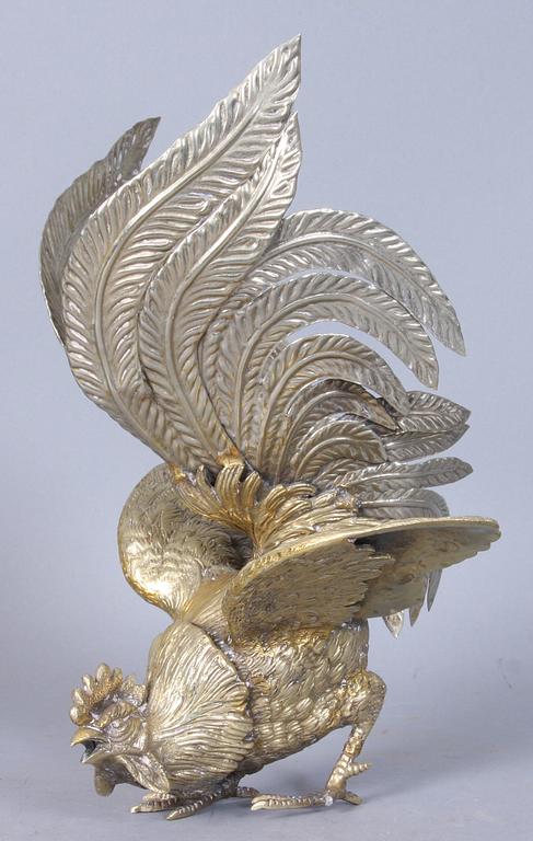 BORDSDEKORATIONER, 6 st, patinerad metall, 1900-tal.