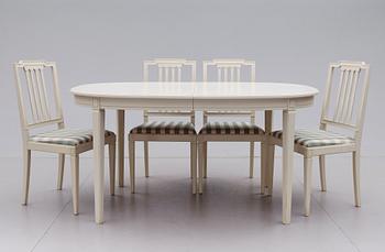 MATGRUPP, 5 delar, gustaviansk stil, 1900/2000-tal.