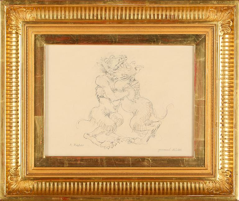 ROBERT HÖGFELDT, blyertsteckning, signerad.