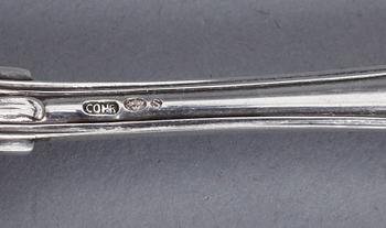 BESTICKSDELAR, 8 st, silver, "Sachsisk", Cohr, Danmark, total vikt exkl knivar med stålblad ca 201 gram.