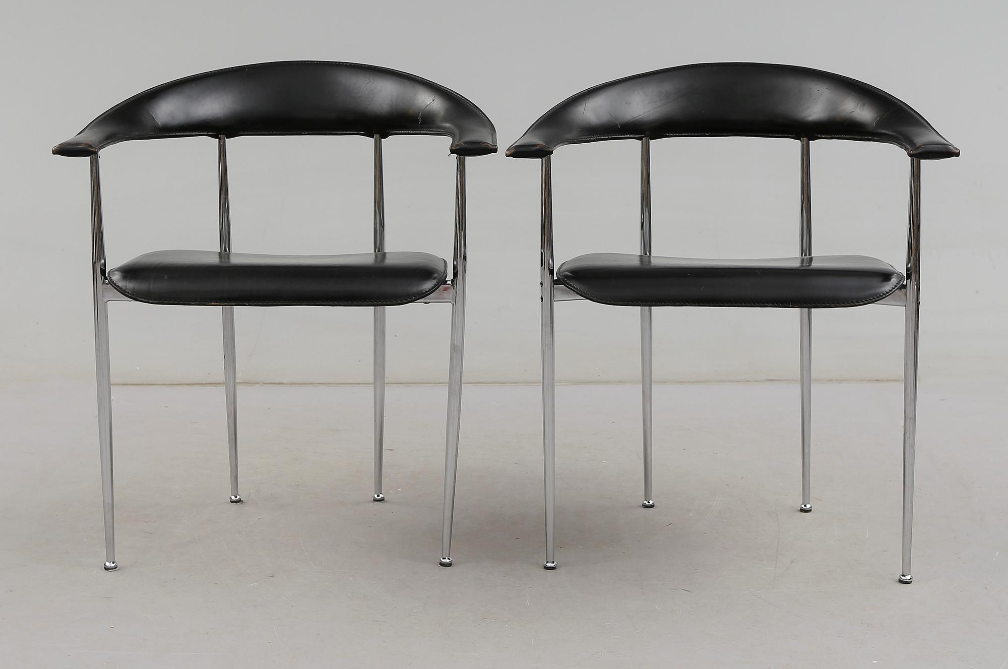 KARMSTOLAR, 1 par, "P40", G. Vegni och G. Gualtierotti, Fasem, 1900-talets andra hälft.