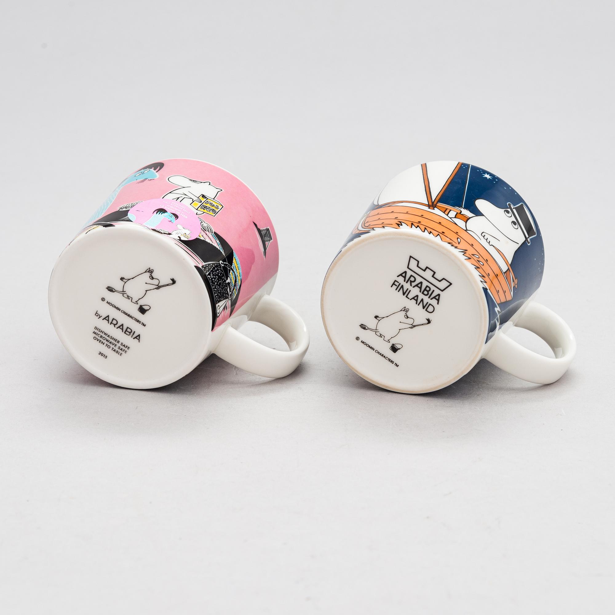 Muminmuggar, 11 st, porslin, Moomin Characters, Arabia.