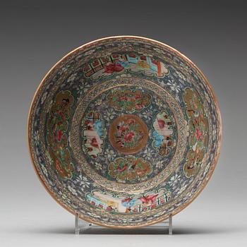 A famille rose bowl, Qing dynasty, 19th century, dated AH1297/1879-80.