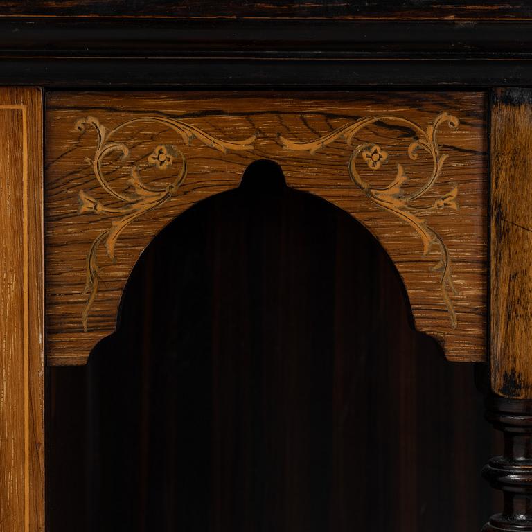 A rosewood veneered sideboard by James Shoolbred & Co, London, circa 1900.
