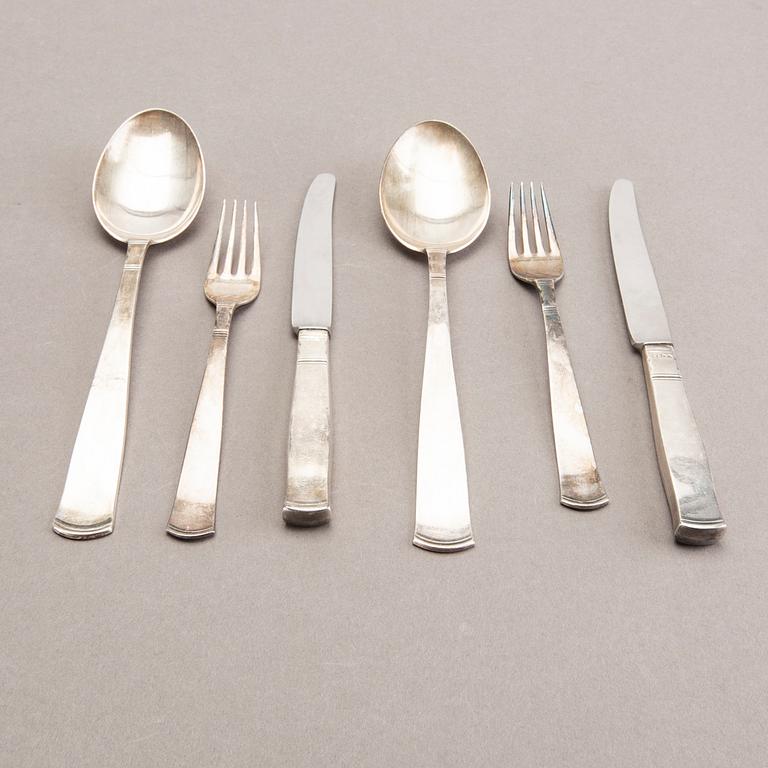 A Swedish 20th century set of 36 pcs of silver cutlery mark of J Ängman/GAB Stockholm 1960s tota weight 1202 gr.