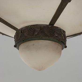 An early 20th century Jugend ceiling light.