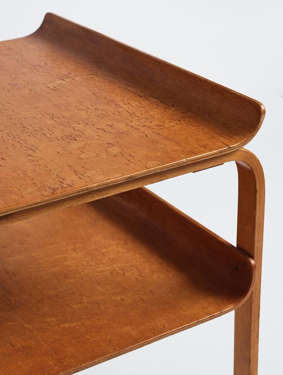 Alvar Aalto, a burled birch 'model 75' side table, Aalto Design, Hedemora, Sweden 1946-56.